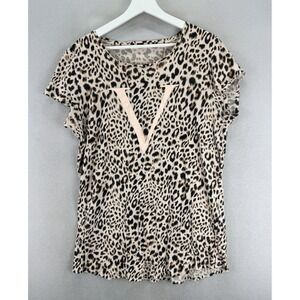 Victoria Secret Women's Sz L Animal Leopard‎ Prints Lightweight Sleepwear Top